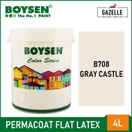 Boysen Permacoat Flat Latex Gray Castle B708 Acrylic Latex Paint - 4L