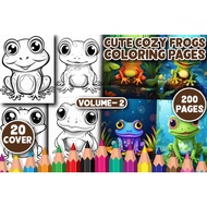 200 Cute Cozy Frogs Coloring Pages V - 2