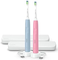 Philips Sonicare Electric Toothbrush with DiamondClean Brush Head 2-Pack Bundle, Rechargeable Electric Tooth Brush with Pressure Sensor, Sonic Electronic Toothbrush, Travel Case, Pink &amp; Blue