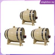 [SimpleloveMY] 1L/1.5L/3L Barrel Dispenser, Keg, Wood Beer Storage Equipment, Wood Barrel, Oak Barrel with Stand for Beer, Bar