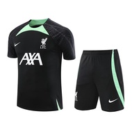 2023-24 Liverpool Black Short Sleeve Football Jersey L.F.C Training Jersey Set Football Jersey Size S-2XL