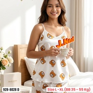 J928-8028D Pajama Set Patternedsatin Size L - XL (Weight 35-55 Kg)