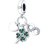 NUJIFFY 925 Sterling Silver Charms Bead for Bracelets & Necklaces, Clover Sunflower Bee Honeycomb Pe