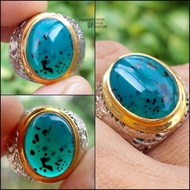 Bacan Gulau Kristal Super Natural Cincin Perak Batu Akik Alam Asli