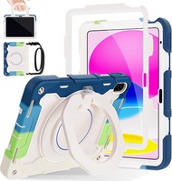 360 Kickstand เคสสำหรับไอแพดเด็ก (A16) 2025รุ่น11th สำหรับ iPad รุ่น10th Tali Bahu 2022พร้อมที่จับ