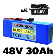 COD 48v 30Ah 100Ah 1000w 13S3P battery ไอออนสำหรับ 54.6v E-bike ไฟฟ้าจักรยานสกู๊ตเตอร์ BMS + charger