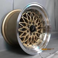 【中清輪胎店】新款網狀大內凹深唇樣式15吋4X100/114 8J ET20/9J ET15 金車邊