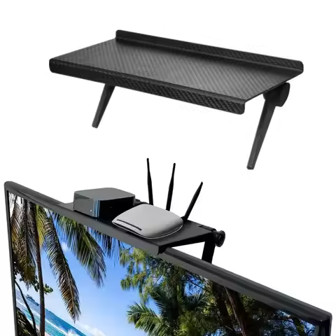 1PC Computer and TV Screen Storage Rack Wireless Router Set-top Box Rack No Perforated Storage Brack