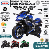 Mainan Anak Motor Aki Yukita 738 Ban Karet Kawasaki Ninja