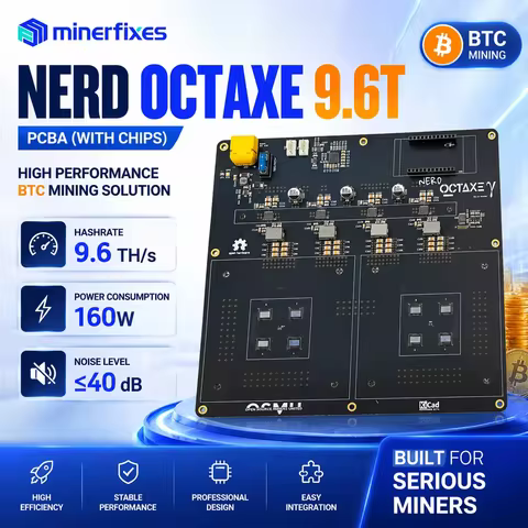 9.6T NerdOCTaxe Hydro Accessories PCBA Board With BM1370 Chip DIY Bitcoin Miner Lottery Solo Mining 