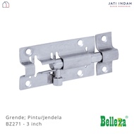 Minimalist CHROME STAINLESS Steel Door and Window Latch | BELLEZZA BZ271 3" SLOT/
