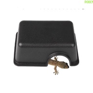 ROBEN Reptile Hide Box, Plastic S/M/L Snake Shelter House, Reptile Hide Cage Box Rectangle Black Rep