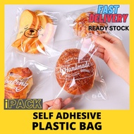 100PCS (15CMX18CM) PLASTIK ROTI BERPELEKAT - SELF ADHESIVE BAKERY PLASTIC PACKAGING
