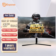EXPOSE Monitor PC 19/22/24/27 Inch Curved Monitor Gaming 75HZ Wiht Speaker 27 Inch 165HZ PS4/PS5/Xbox 24 Flat HDMI LCD 4K