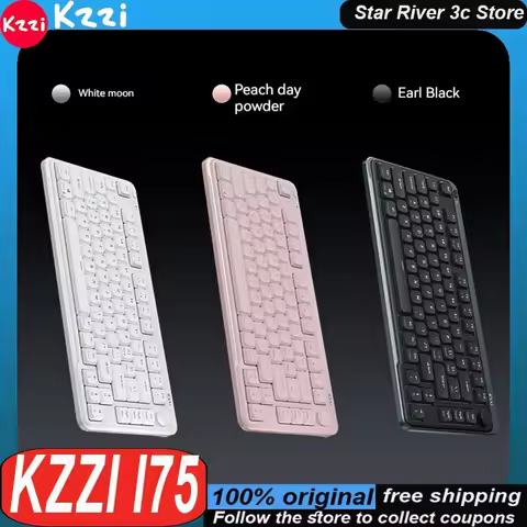 KZZI i75 Mechanical Keyboard Wireless Tri Mode Aluminum Alloy Frame Multi functional knob Silent Off