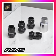 RAYS 17HEX Racing Lock Set M12×1.5 Black 35mm (Medium Type) 74130000252BK