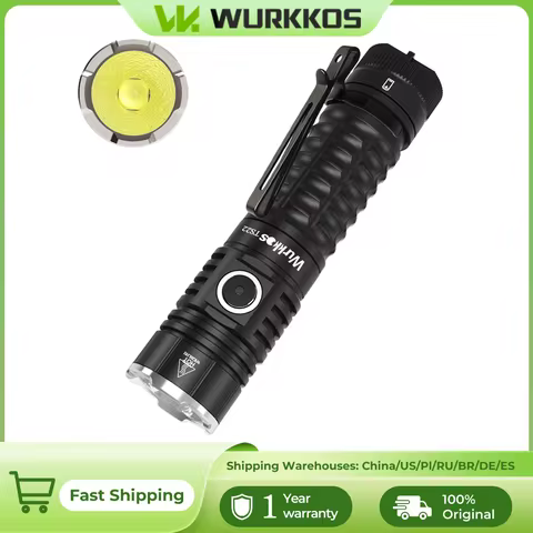 Wurkkos TS22 Rechargeable 21700 LED Flashlight XHP70D HICRI Powerful Max 4500LM with Magnet Tail & R