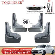 TONLINKER Car Mudguard For Mercedes Benz A-Class W177 A180 A200 2018-2022 Mudguards Splash Guards Fe