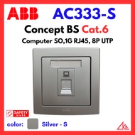 (SG Seller) ABB Concept BS Silver (AC333-S) Computer SO, 1G RJ45 CAT.6, 8P UTP