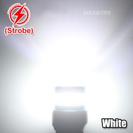 MAXGTRS 2x Strobe Flash P21W LED 1156 BA15S W21W LED Bulb T20 7440 Turn Signal Car Lights White Ambe