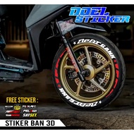 Tire Sticker Tire Font/ Tire Bomb/ 3D Tire Sticker GankBEAT 3D Doel Rim Sticker
