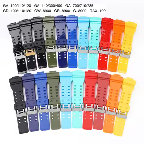 16mm Resin Silicone Watch Band for Casio G-SHOCK GA-100/110/140/200/400/700 GD-100 G-8900 GW-8900 Me