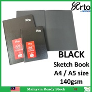 Campap Arto Black Paper Sketch Book A5/A4 140gsm 80pgs