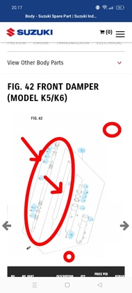 as tabung shock breaker depan thunder 125 barang baru 51110-45F40