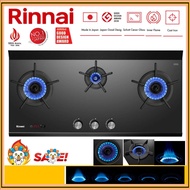 RINNAI RB-3CGT 3 Inner Burner Gas Hob (Glass) Built-in Gas Stove RB3CGT