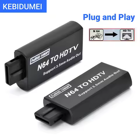 KEBIDUMEI 1080P N64 To HDMI-compatible Converter Game Adapter Plug and Play HD Cable Adapter For N64