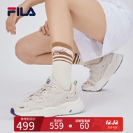 FILA 斐乐女鞋老爹鞋火星鞋潮流复古运动休闲鞋 奶白/木薯粉 37.5