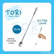 TORI HOME Stainless Steel Beverage Spoon 32cm Extra Long | Ice Spoon | Sudu Ais Panjang Besi | Long 