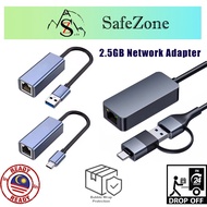 Aluminum Ethernet Adapter 2.5Gb, USB 3.0 to Network(RJ45), Type C to Network(RJ45) Computer Network 