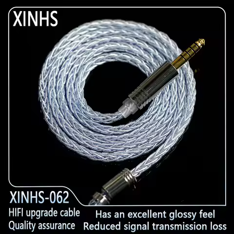 XINHS 8-Core Light Blue Single Crystal Copper Plated Silver Earphone Upgrade Cable Suitable for KZ T