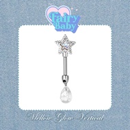 Fairybaby Mellow Glow Vertical (1 Piece) Flat Plate Earrings Beautiful Star Shape Plays With Light D