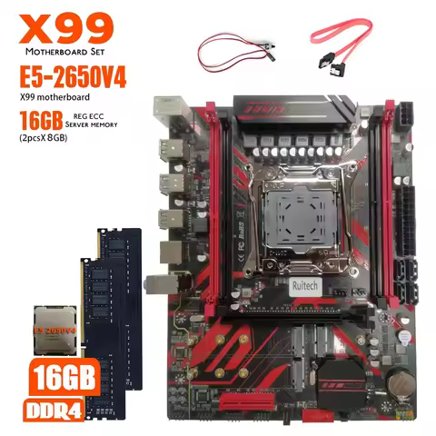 Efficient Motherboard X99 G658 Combo XEON E5 2650V4 Processor DDR4 2pcs 8G= 16G ECC REG RAM X99 Xeon