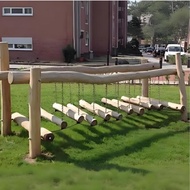 Sturdy wooden outdoor playground equipment childrens balance plank seesaw rocking horse parent-child