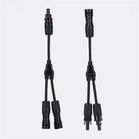 MC4 Y-Branch Solar Connector Y3 1 to 2 PV Parallel Adapter IP67 Waterproof DC1000V 30A for Solar Pan