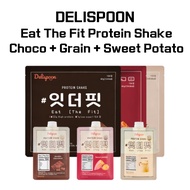 DELISPOON Eat The Fit Protein Shake 3-Week Plan (21 Sticks | Double Choco + Grain + Sweet Potato)