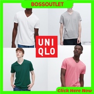 Original tshirt Uniqlo T shirt Dry Crew Neck Men plain baju kosong lelaki hijau hitam putih pink