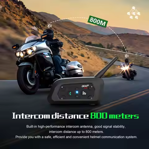 V6 PRO +/PLUS Bluetooth Motorcycle Helmet Intercom Headset with 800M BT Interphone Communicator for 