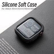 Silicone Soft Protective Case for iWatch 45mm 44mm 41mm 40mm Fullv Cover Case Plating Glossy Case Protector Bumper Frame for iWatch Series 9 8 7 6 5 4 SE2 Accessories