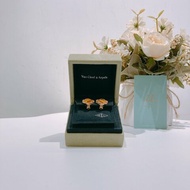 TW4664 Van Cleef & Arpels VCA四葉草 虎眼石耳環 Vintage Alhanmbra Earrings 18K Yellow x Tiger Eye