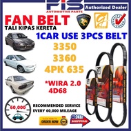 FIS Gaido Fan Belt Proton Wira Diesel 2.0 4D68 Air Cond Alternator Power Steering Belt 3350 3360 4PK