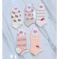 Unisex Socks with Cute Strawberry White Pattern, Ankle-Length, Simple Aesthetic Women's Socks J0739/