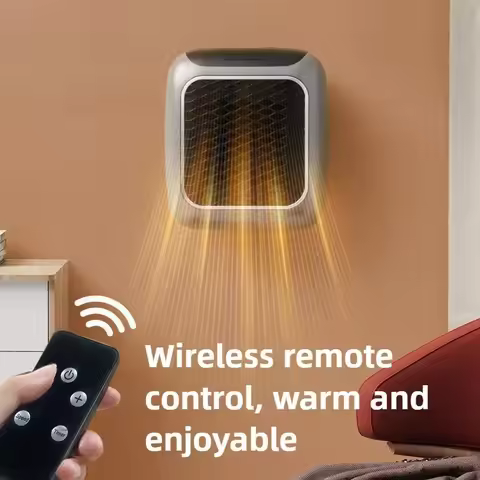 Mini Electric Heater Plug in Wall Mounted Low Noise Room Warmer Space Heater for Home Office Dormito
