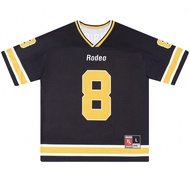 Men's Size 8 Football Jersey - Breathable Polyester V-Neck Loose Fit Pullover Sweatshirt, Slightly S