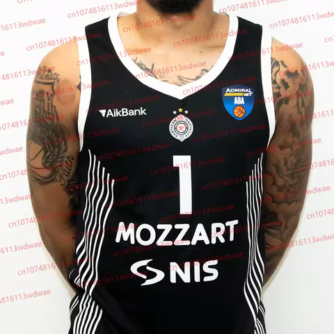 Serbia Basketball League Men Basketball Vest Shirt PARTIZAN BET BEOGRAD Kit Sterling Brown 12 Basket