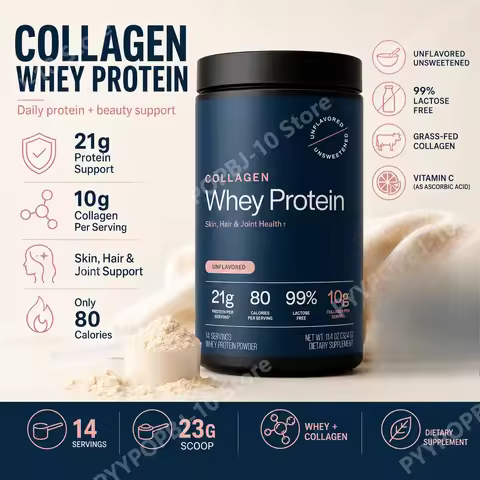 Collagen Whey Protein Powder Unflavored Unsweetened Grass Fed 21g Protein 10g Collagen Per Serving S