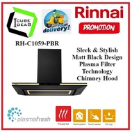 Rinnai RH-C1059-PBR Sleek &amp; Stylish Matt Black Design Plasma Filter Technology Chimney Hood + 1 Year Local Warranty